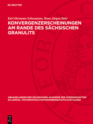 cover image of Konvergenzerscheinungen am Rande des sächsischen Granulits